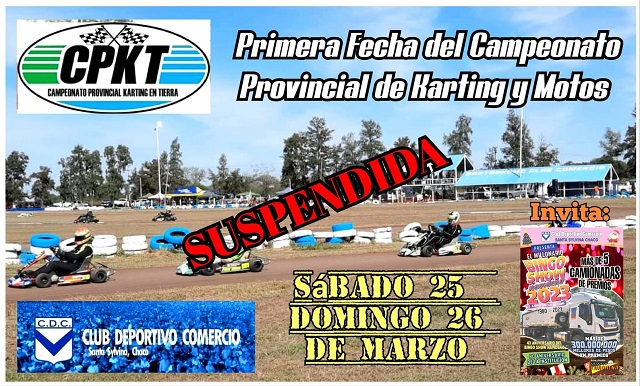 Se suspende el inicio del Provincial de Karting y Motos previsto para este 25 y 26 de marzo