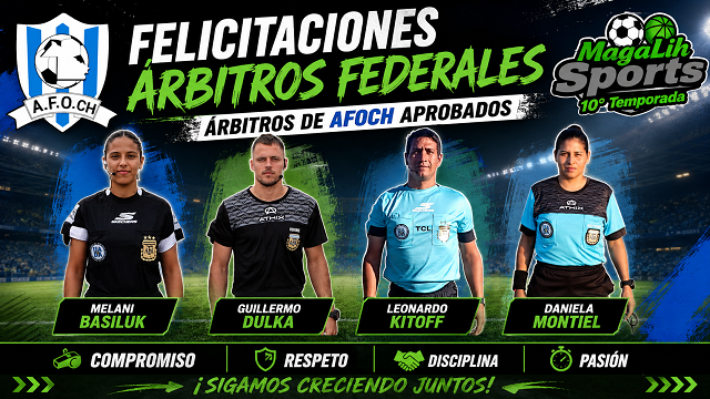 La Asociaci&oacute;n de F&uacute;tbol del Oeste Chaque&ntilde;o ya tiene &Aacute;rbitros Federales