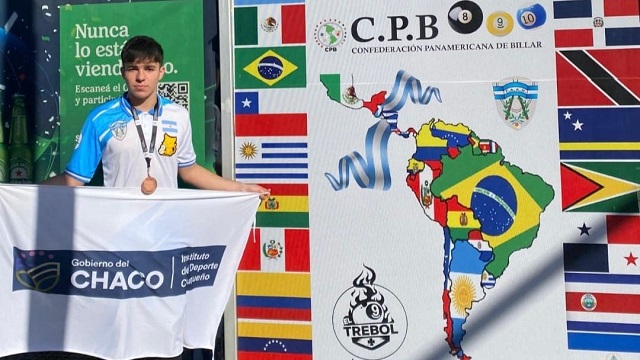 Deportista de Machagai logró el bronce en Panamericano de billar 