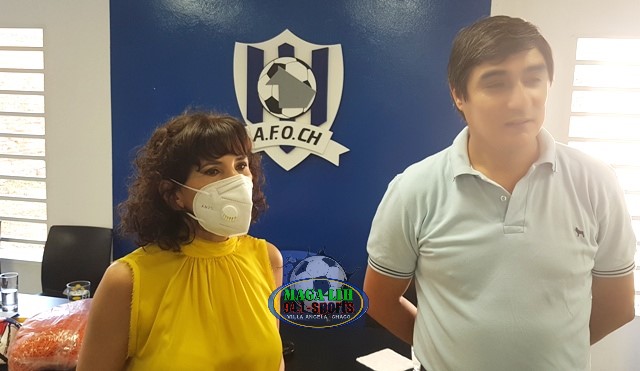 La vocal de Lotería Chaqueña Beatriz Bogado acompaño el lanzamiento del Futsal en Villa Ángela