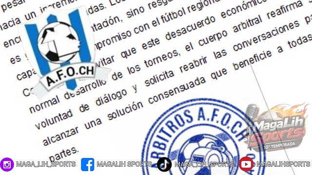 Los &aacute;rbitros de la AFOCH solicitan retomar las negociaciones por la actualizaci&oacute;n arancelaria