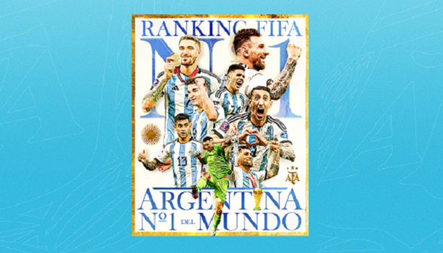 Argentina termina el 2023 en lo más alto del ranking FIFA