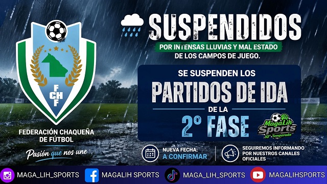 Federativo 2026: La lluvia fren&oacute; la pelota en el Oeste chaque&ntilde;o