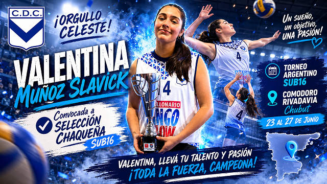 V&oacute;ley: Valentina Mu&ntilde;oz Slavick, la chaque&ntilde;a de 13 a&ntilde;os convocada a la Selecci&oacute;n Chaque&ntilde;a Sub16